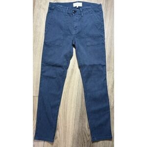 THE GREAT.  The Skinny Armies Ankle Cargo Cropped Pants Size 28 Blue Slim